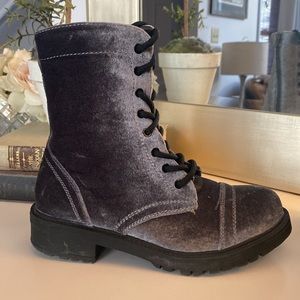 Madden Girl Velveteen combat boots